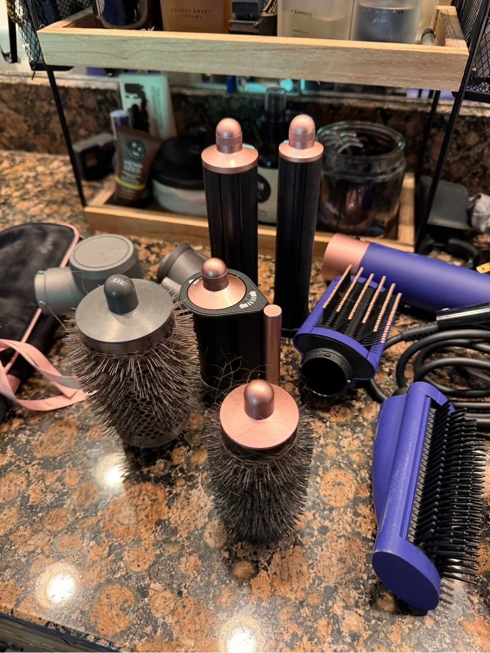 Dyson Purple and Rose Gold Multi-Attachment Hair Styler Set
